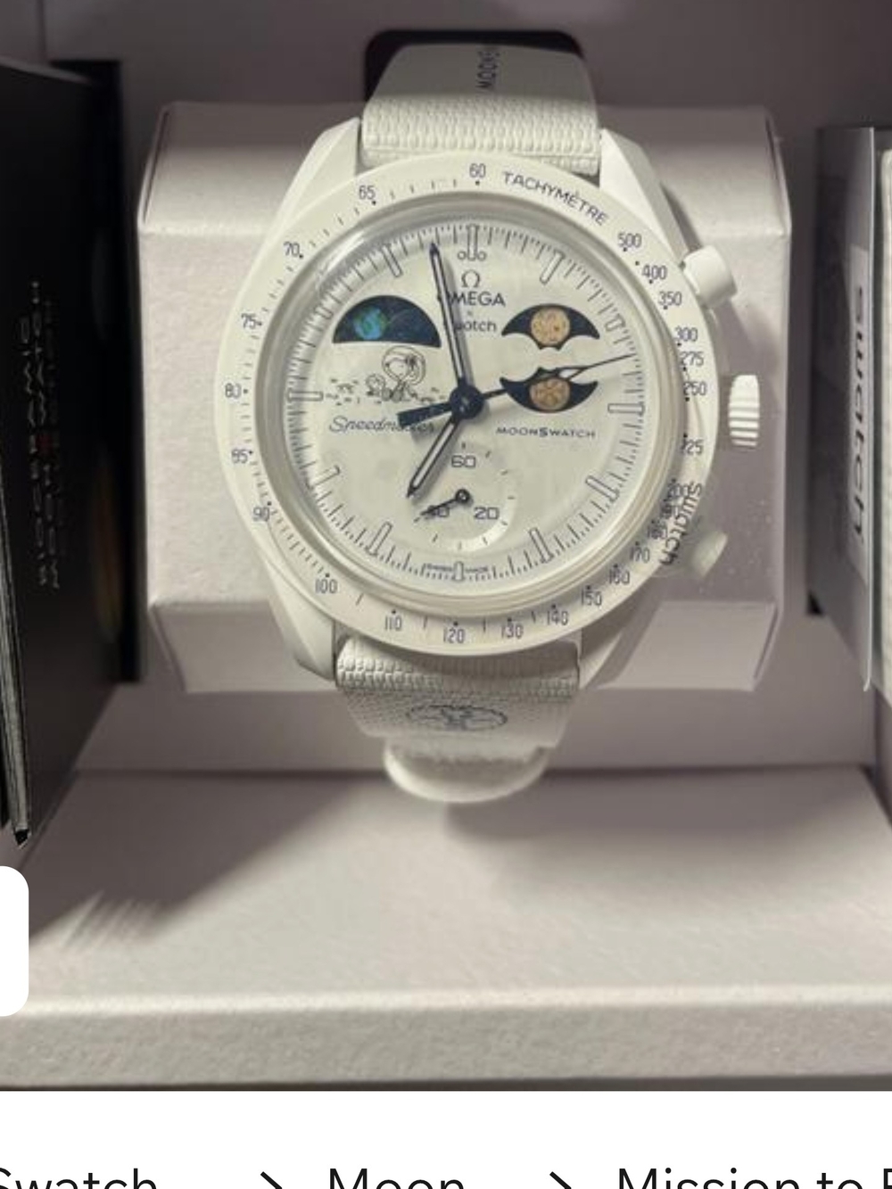 MoonSwatch White Mission Chronograph Watch
